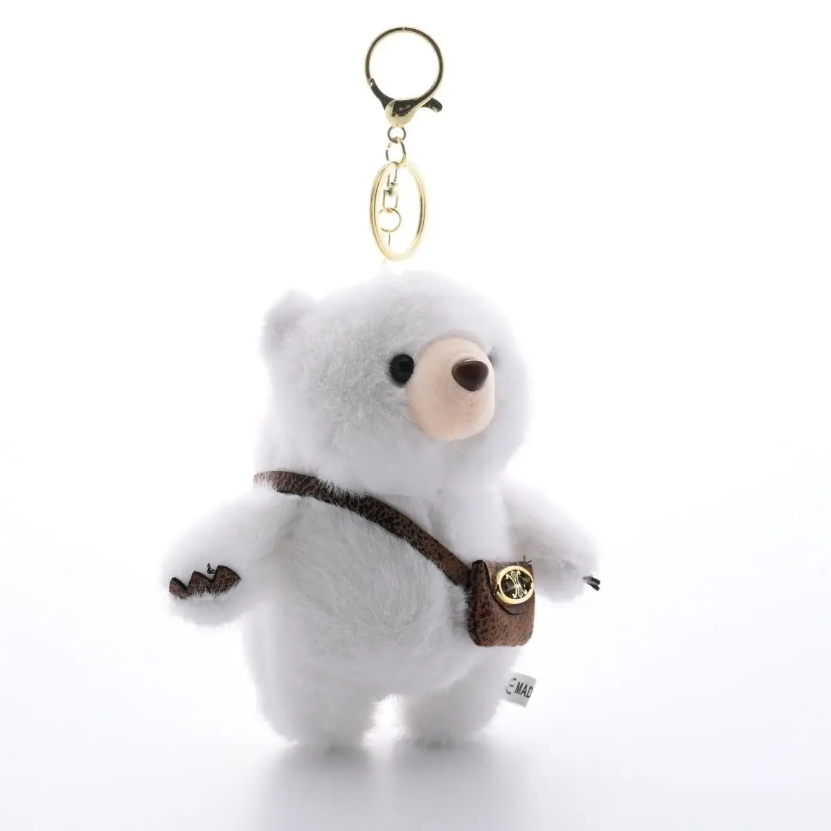 Niedlicher kleiner Bär mit Anhänger, Umhängetasche, Plüschtier eines molligen Bären, Schlüsselanhänger, Puppenspielzeug