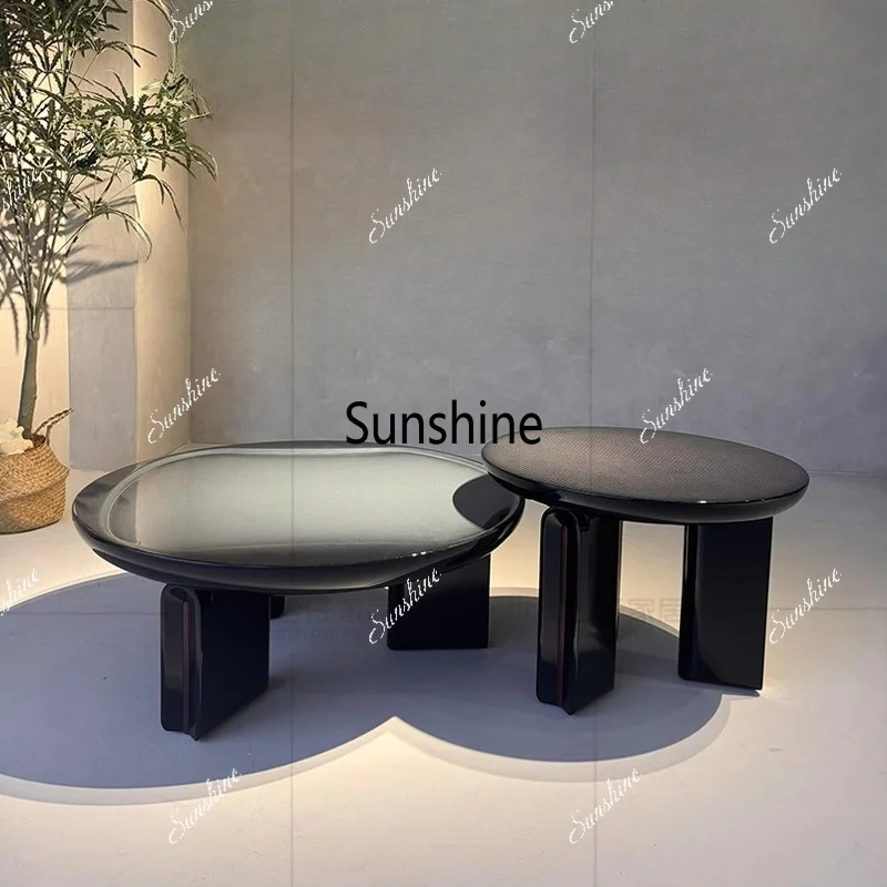 Italian light luxury round combination simple coffee table