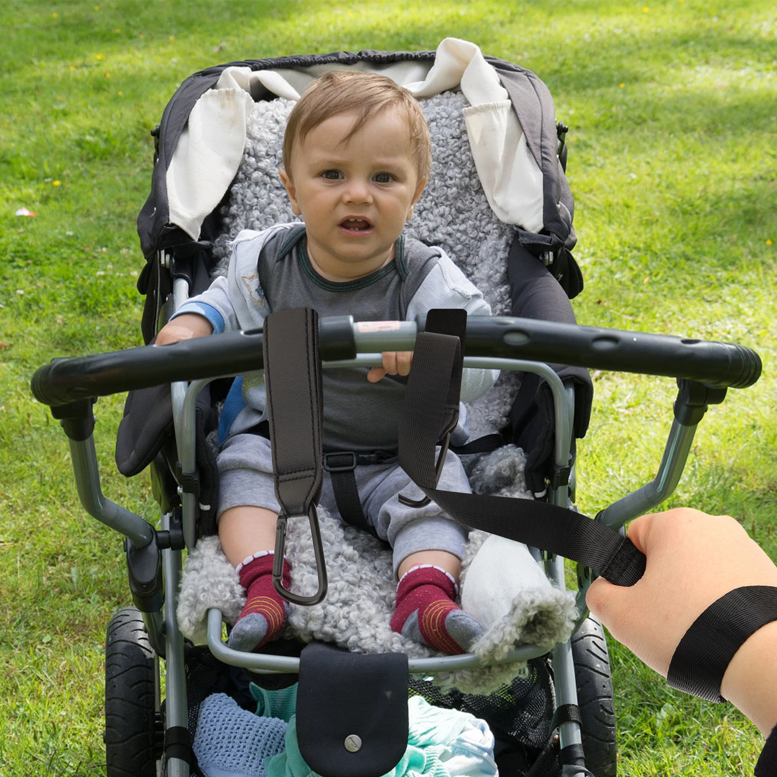 

2 pcs Baby Stroller Straps Black Polyester Child Safety Trolley Harness Belt Pushchair Accessories Durable Strap