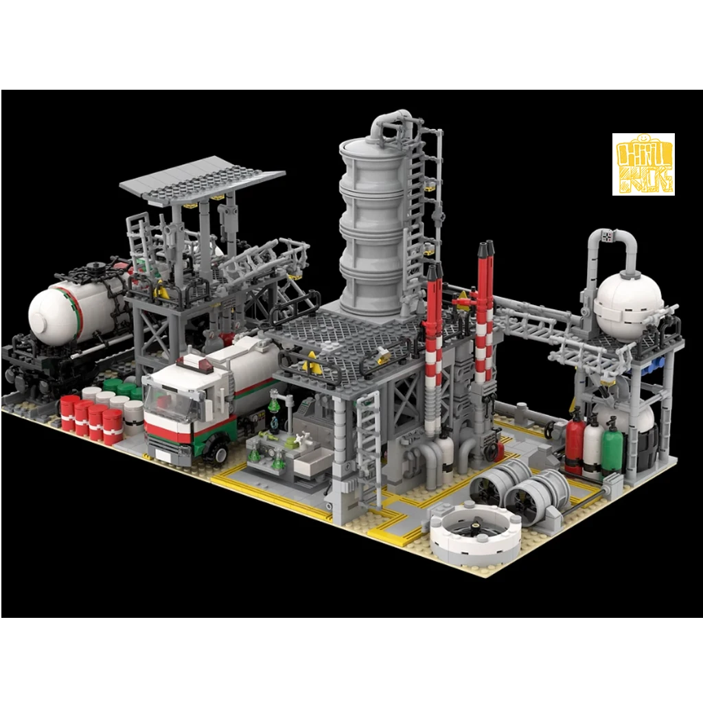 MOC TT050 Chemical Plant Model With PDF Drawings Building Blocks Bricks Kids DIY Toys Birthday Christmas Gifts