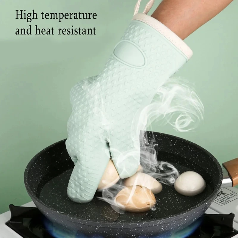 Oven Baking Gloves Silicone Gloves High Temperature Resistant Anti Burn and Non Slip Kitchen Microwave Baking Dessert Tools