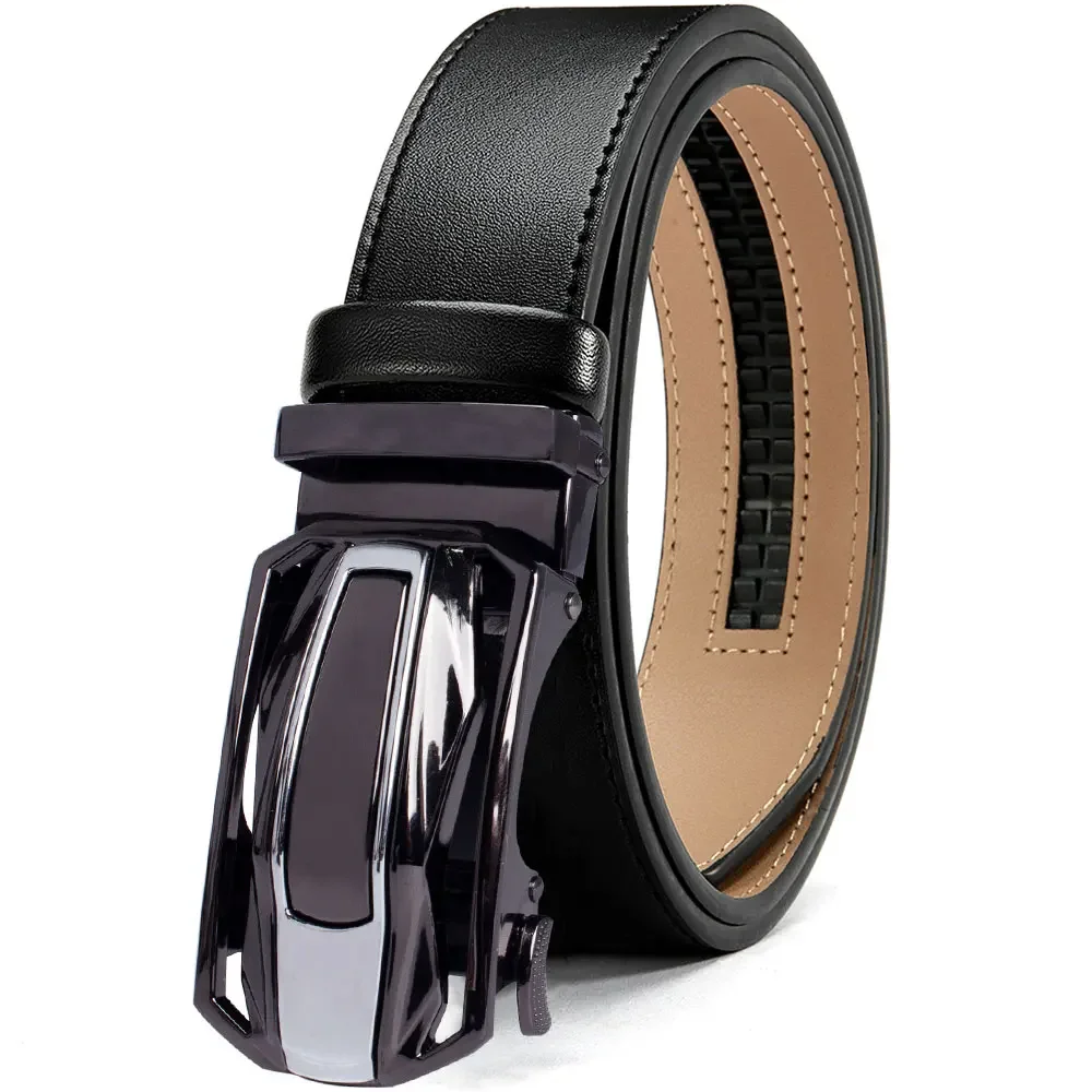 2024 Mens Belt Belts Automatic Adjustable Belts Leisure Business Male Cow Strap Waist Strap Black Male Jeans Belts for Men