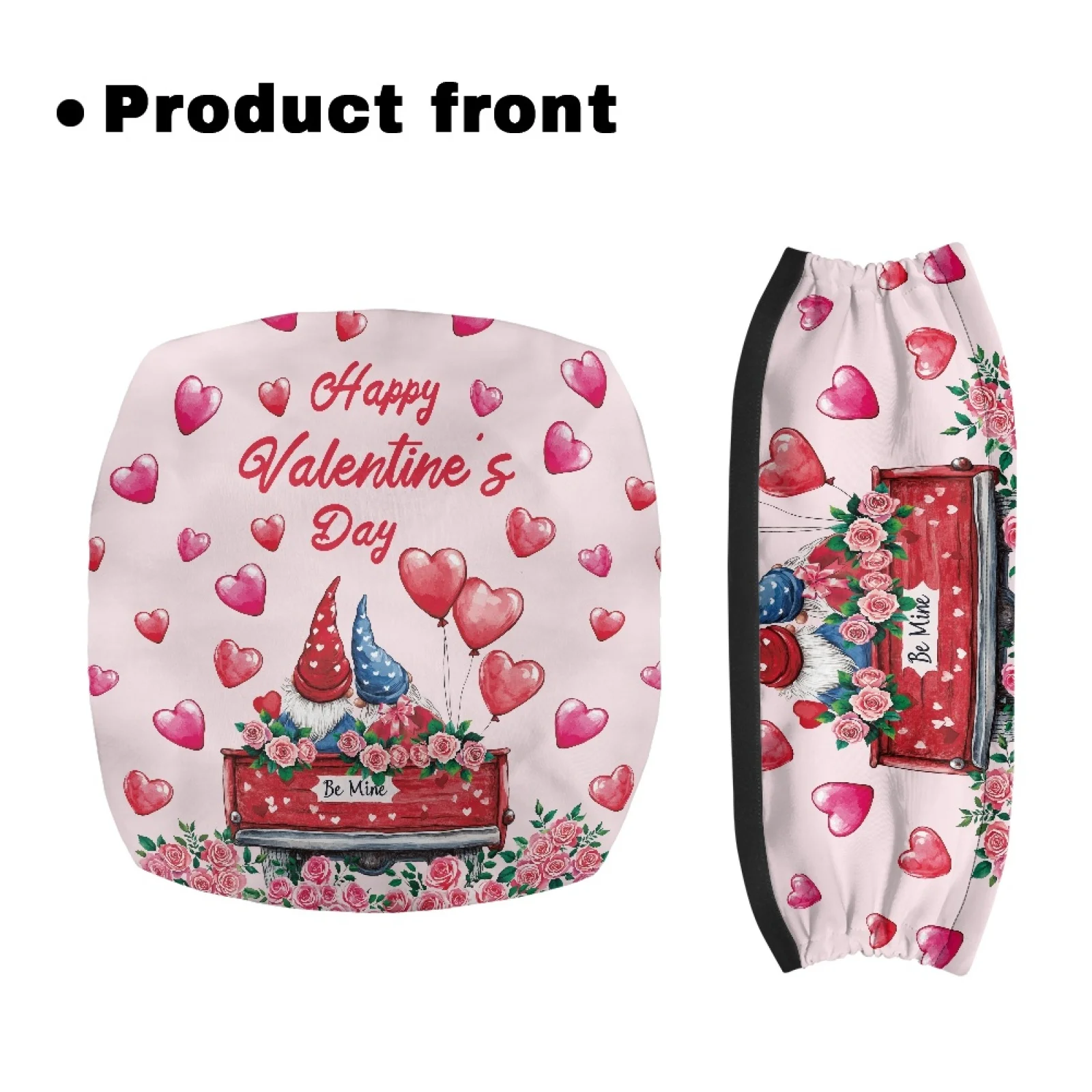 Coloranimal Valentine 2 Pieces Set Rollator Decorations Stretchable Material Rollator Seat Cover for Womens