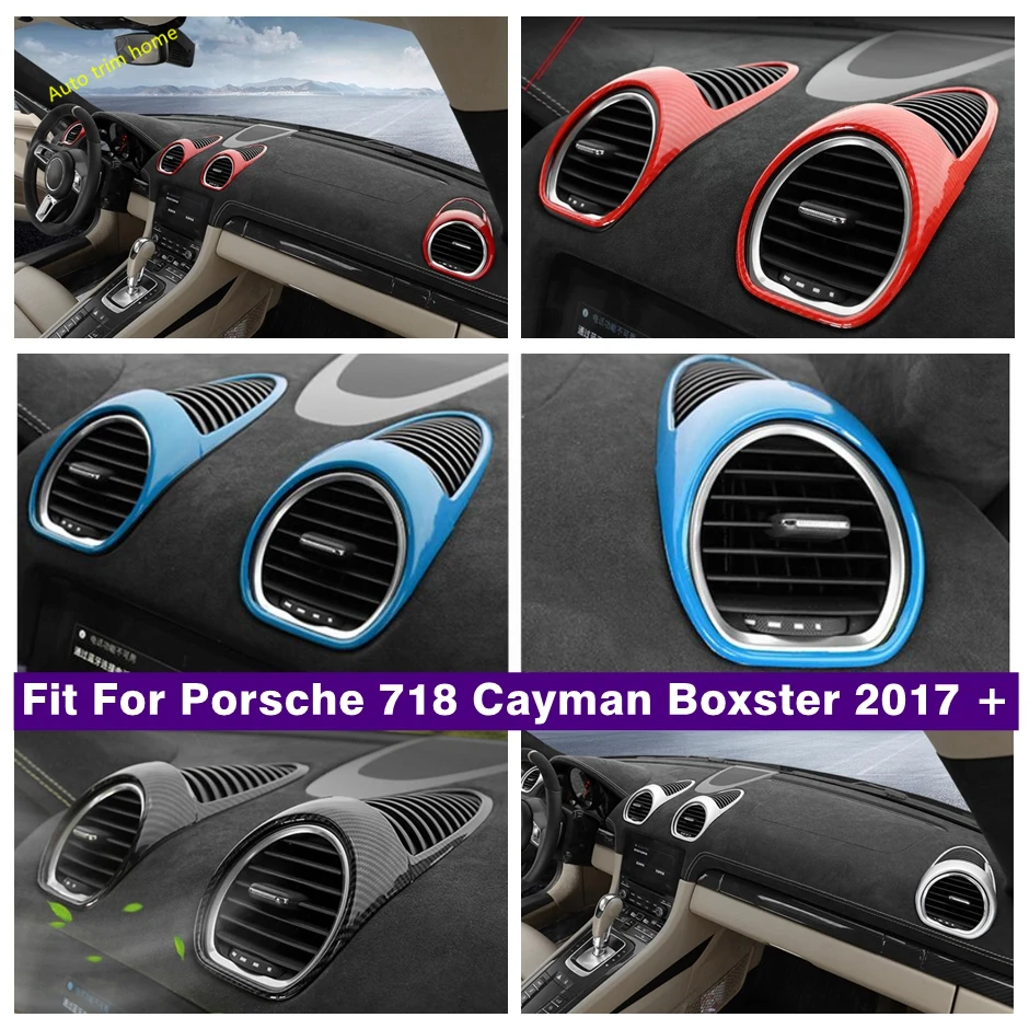 

Dashboard Air Conditioning AC Outlet Vent Decoration Frame Cover Trim Fit For Porsche 718 Cayman Boxster 2017 - 2021 Accessories