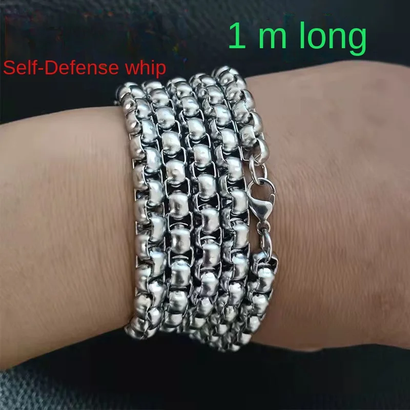 Self-defense Bracelet Necklace Weapon Keel Whip Whip Titanium Steel Stainless Steel Chain Self-defense Concealment Weapon Men