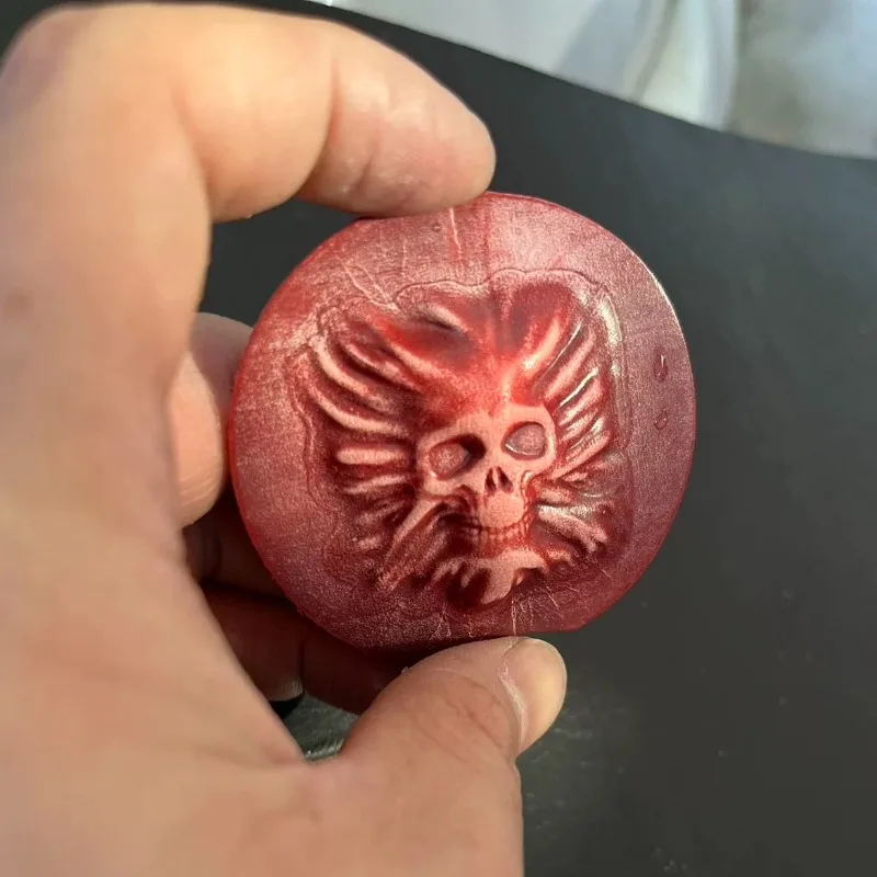 

3D-штамп для кожи в виде миниатюрной головы черепа, инструмент для тиснения и формовки логотипов на коже, материал для холодного прессования логотипов