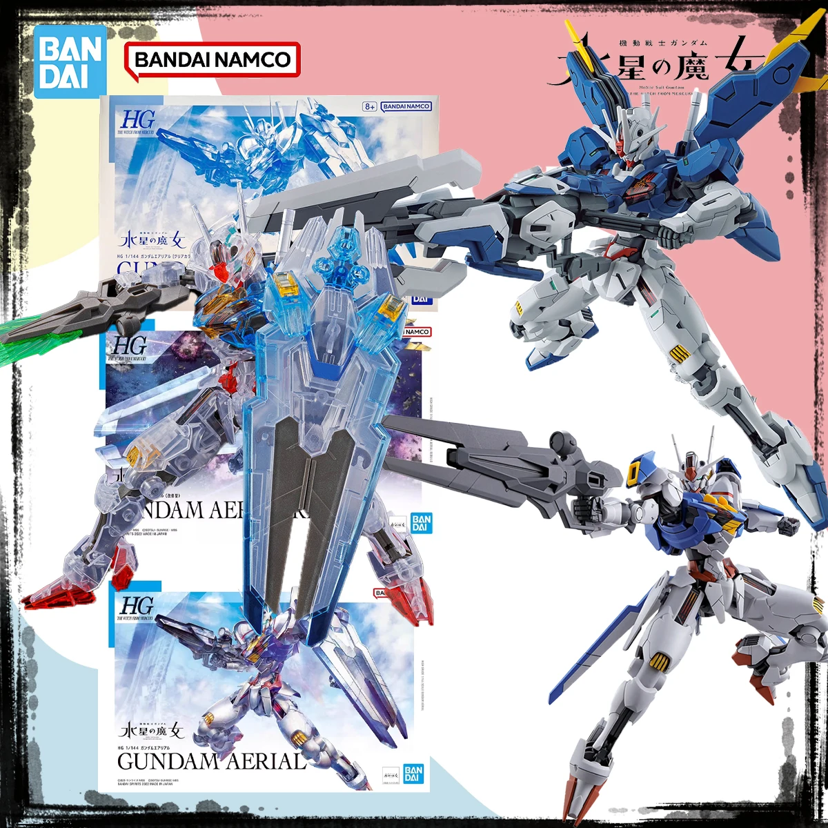 

Bandai, оригинальный комплект модели HG 1:144 Gundam, в наличии, аниме-фигурка GUNDAM AERIAL CLEAR COLOR REBUID, экшн-фигурки, игрушки