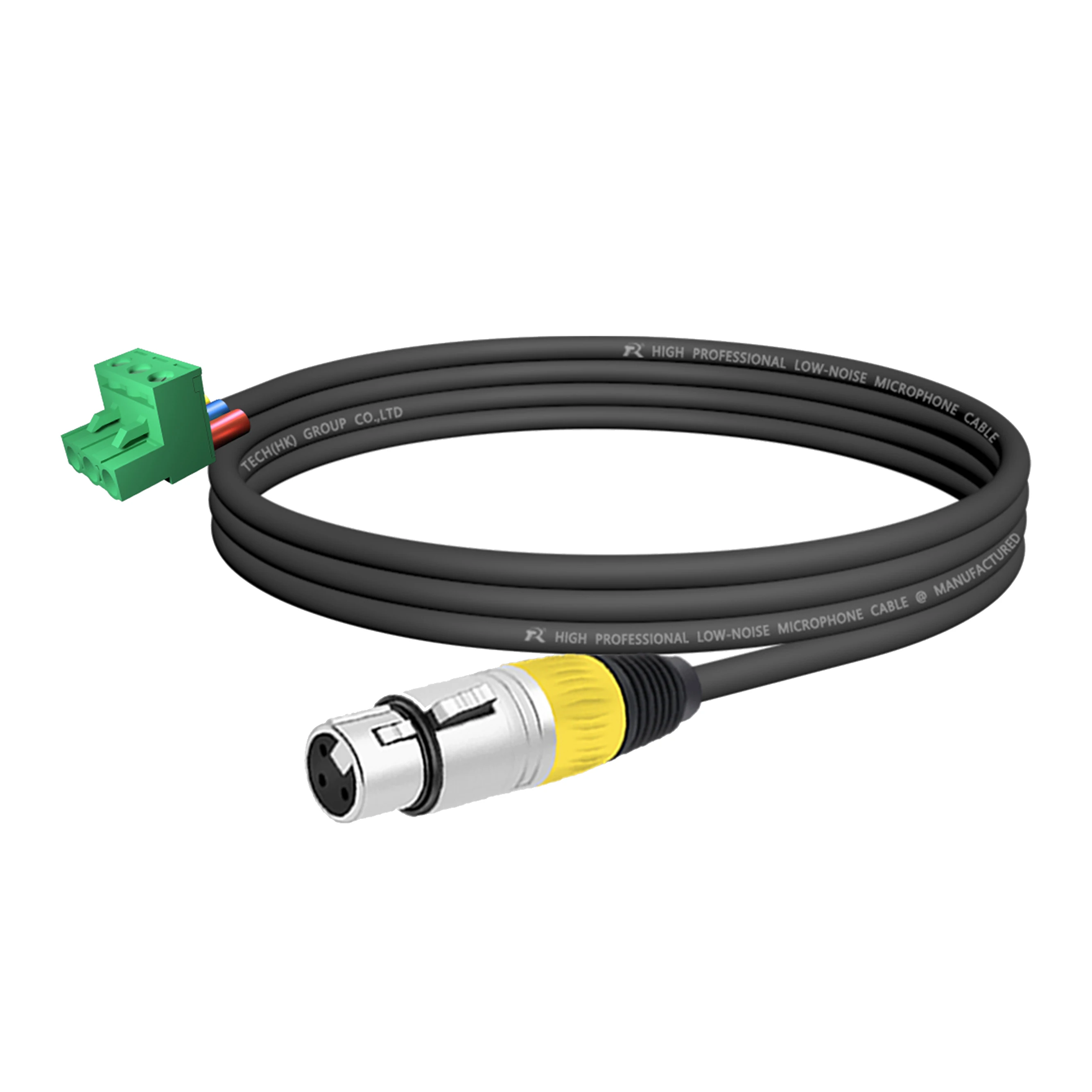 1 Stück Audiokabel für Lautsprecher, XLR 3P M/F zu Phoenix 3M NBKF/2EDG-5.08mm PCB-Schraubklemme, Silberner Anschluss und Schwarze Kabelummantelung – Detail 8