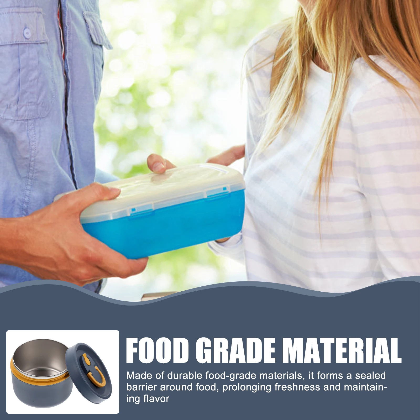 

Insulated Lunch Box Reusable Food Container PP Material Sealed Cover Thermal Portable Meal Box Office Home Multifunctional