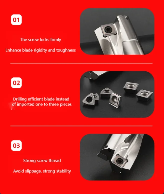 20253D 5D 7D 10D Bit Inserts U Indexable Drill Crown Rod