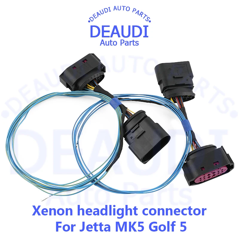 

Original HID Xenon Headlight 10 to 12 Pin Connector Adapter Cable For VW Jetta MK5 Golf 5 High Quality Car Connector