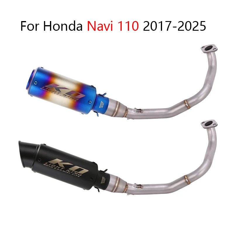 

For Honda Navi 110 2017-2025 Motorcycle Slip On Exhaust System Header Link Pipe 51mm Muffler With DB Killer Stainless Steel Tip
