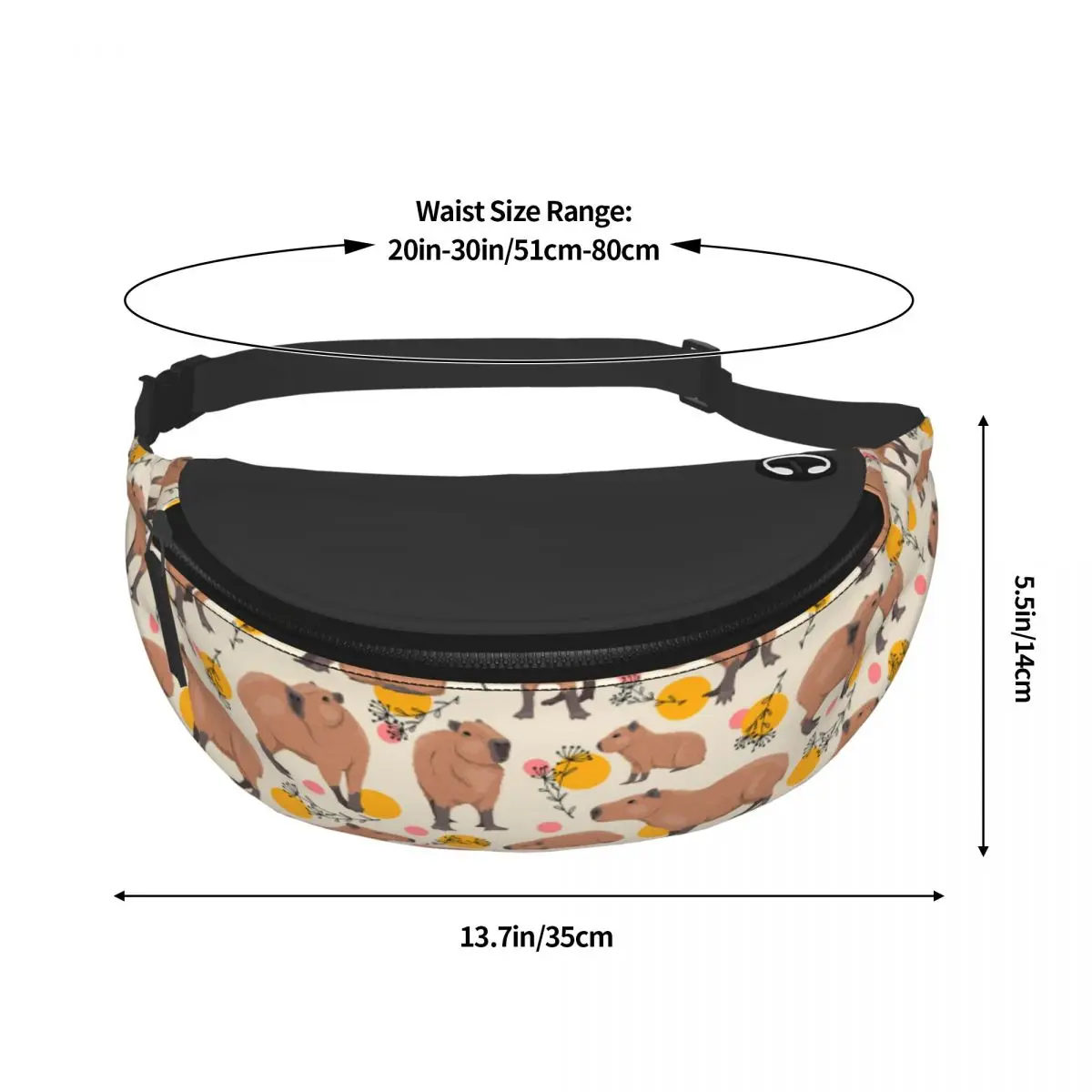 Doodle Plants Capybaras marsupio uomo donna Cool Wild Animals Crossbody marsupio per escursionismo custodia per soldi per telefono