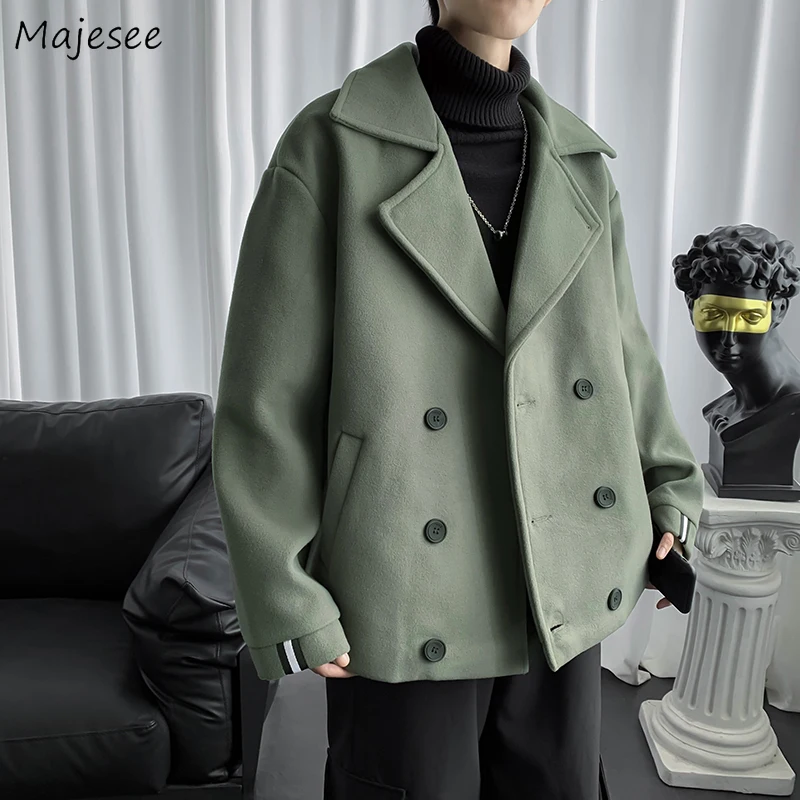 

Blends Coat Men Thicker Warm Winter Handsome All-match High Street Ulzzang Teens College Hip Hop Design Gentle Stylish Ins Cozy