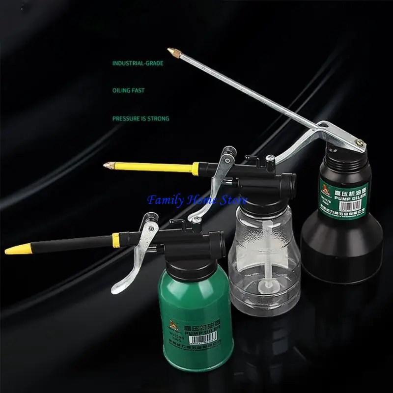 

P0UF 250/350g Oil Can Oiler Metal High Pressure Oiler Lubrication Oiling Can Bottle Manual Oil Guns Tool Oiler