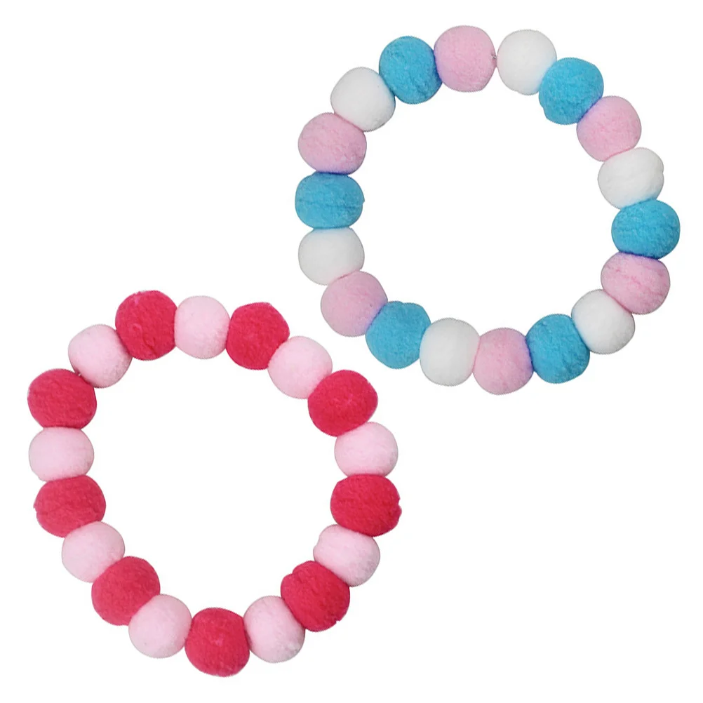 

2Pcs Colorful Collar Set for Cats Dogs Puppies Adorable Neckwear with Soft Ball Ornament Great for Celebration Gift Idea