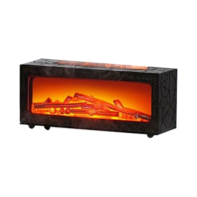 Mini Fireplace Diffusers for Essential Oils Fireplace Humidifier with Remote Bonfire Flame Diffuser 7 Colors Light B-ABHG