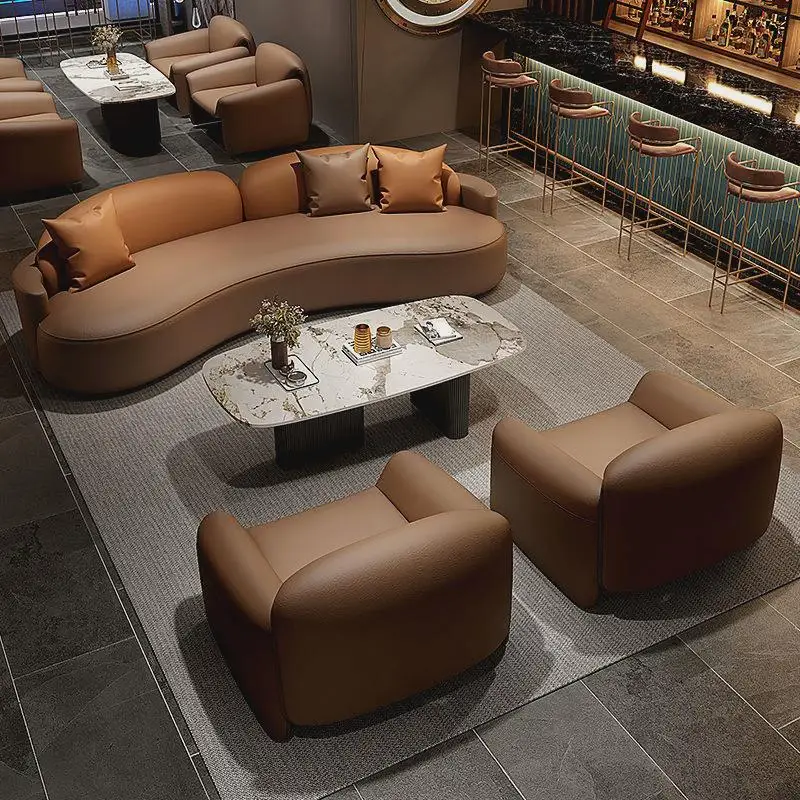 

High-end light luxury hotel lobby office meeting guest beauty salon creative sofa
