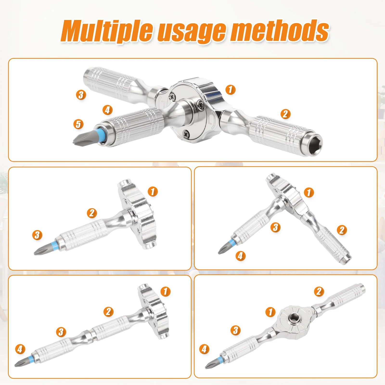 39 in 1 Ratchet Screwdriver Set Multifunctional Magnetic Screwdriver  with 38 Bit Detachable T-handle Magneticize Repair Tool