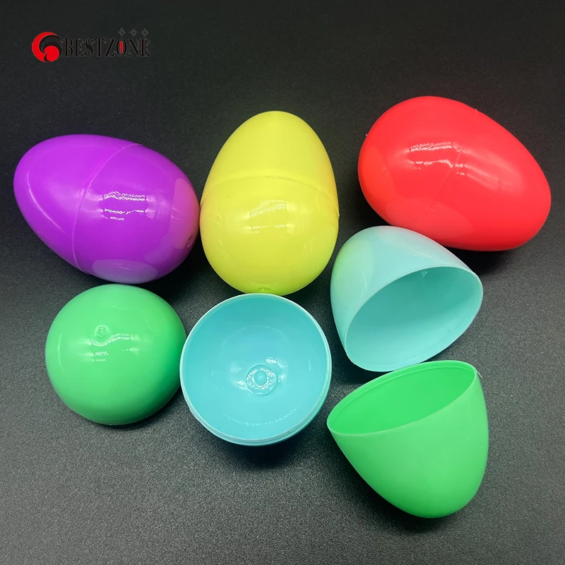 20Pcs 2.17*3.15Inch 55*80MM Macaron Plastic Easter Eggs Surprise Balls Toy Capsule Eggshell Decoration Kid Gift Boys Girls