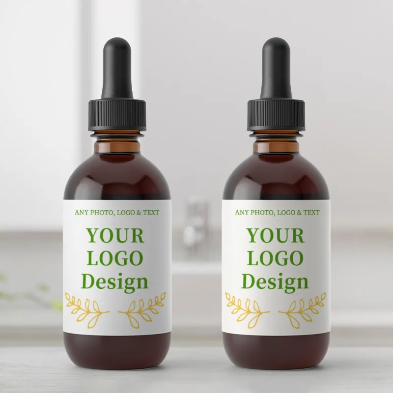 

20 0 pieces.Custom.Custom Vinyl Foil White Private Logo Labels Essential Oil Bottle Waterproof Cosmetic Label