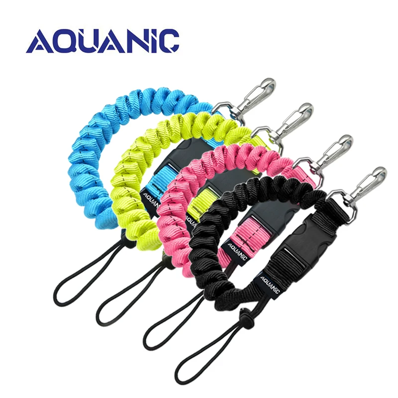 Scuba Diving Spring Clip Lanyard, Thick Stainless Steel Spring Coiled Anti-Lost Lanyard for Underwater Cameras ,Dive flash Light