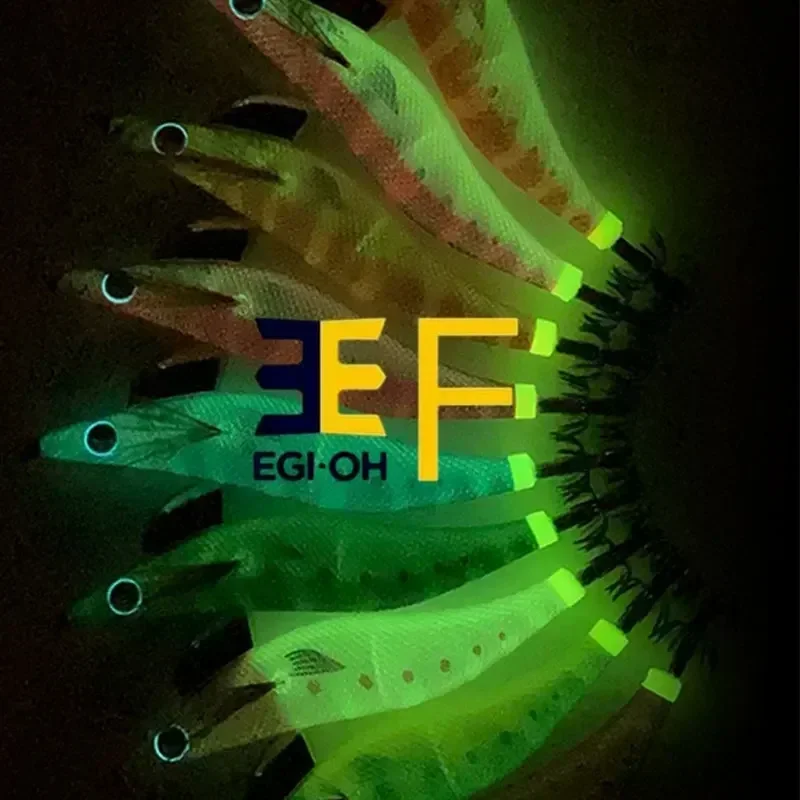 NEW YAMASHITA Have Fun! 2.0 2.5 3.0 3.5 EGI JIGS Super Glow Wooden Shrimp Lure Bait Squid Hook Luya Sea Boat Fishing