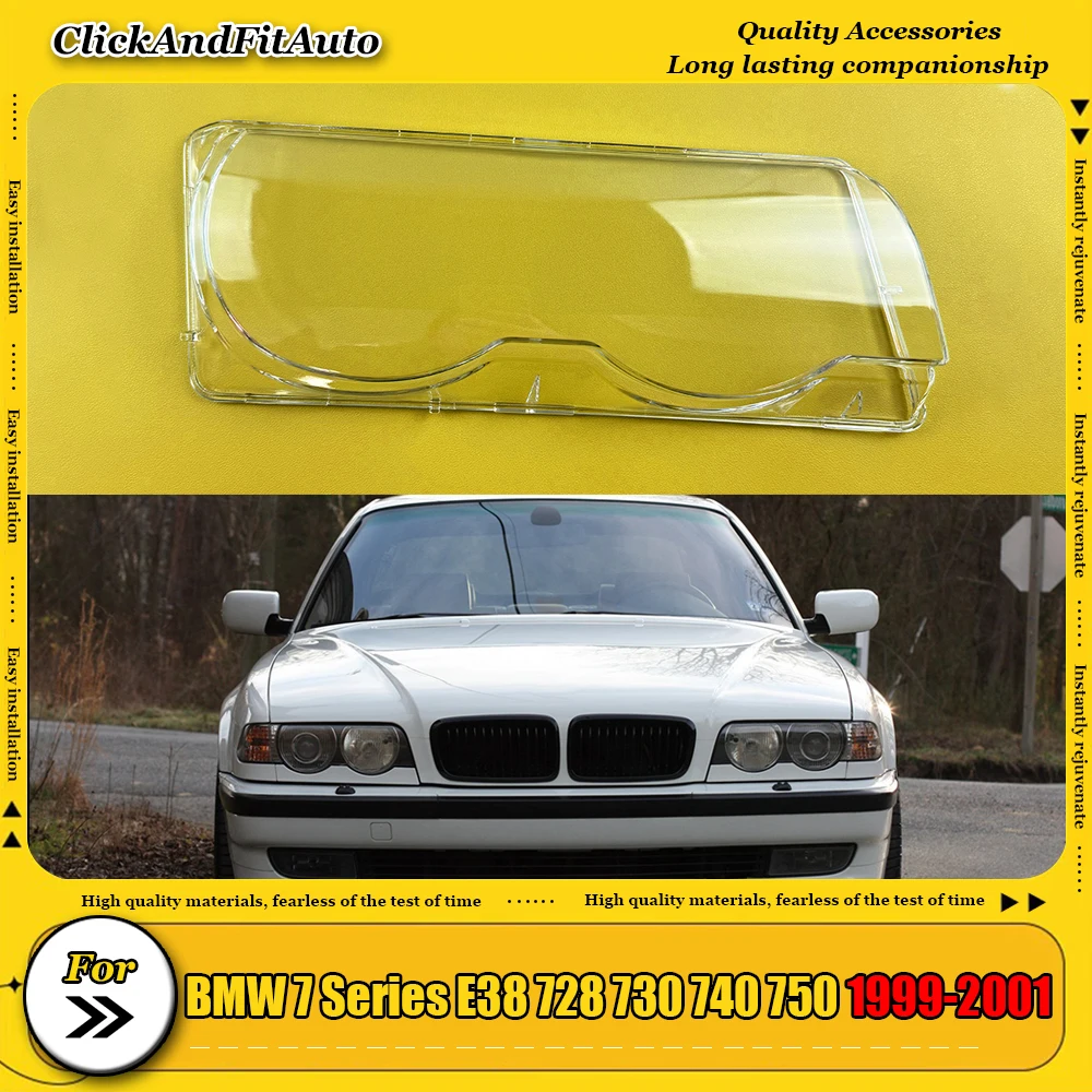 

For BMW 7 Series E38 728 730 740 750 1999-2001 Front Headlamp Cover Transparent PC Lampshade Headlight Shell Lens Plexiglass