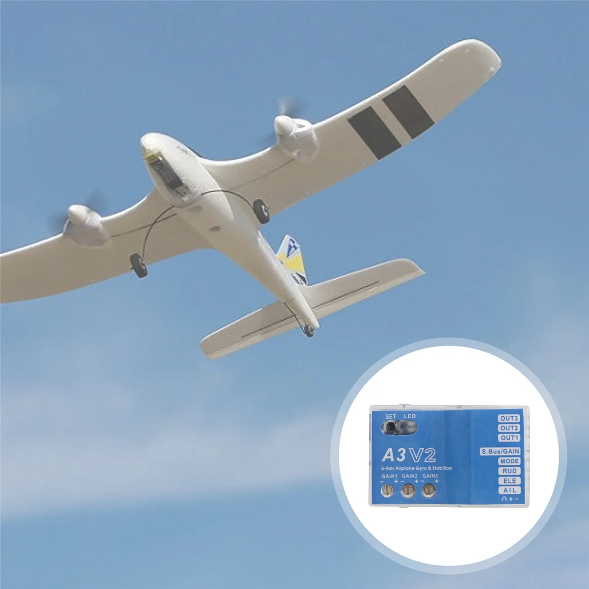 

AA91 A3 V2 flight controller stabilizer 4 flight modes for RC airplane Airplane RC Metal gift accessory for RC lovers