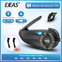 1/2Pcs EJEAS Q8 Motorcycle Interphone With EUC Remote Helmet Intercom BT5.1 For 6 Riders 1000m Music Sharing FM IP67 Waterproof