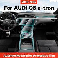 TPU For AUDI Q8 e-tron 2023-2025 Transparent Protective Film Car Interior Central Control Navigation Panel Auto Sticker