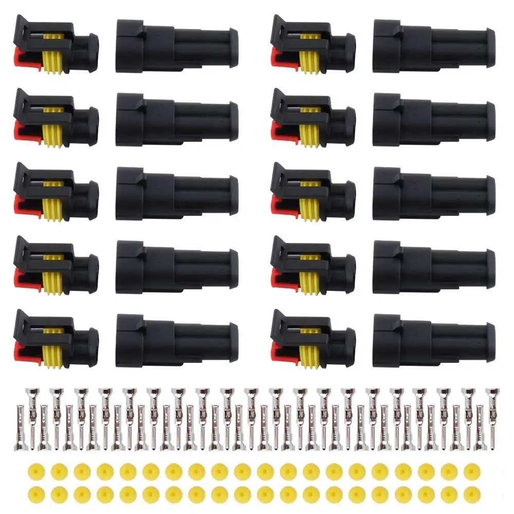 10 Kit 2 Pin Way Waterproof Electrical Connector 1.5mm Series Terminals Water Resistend