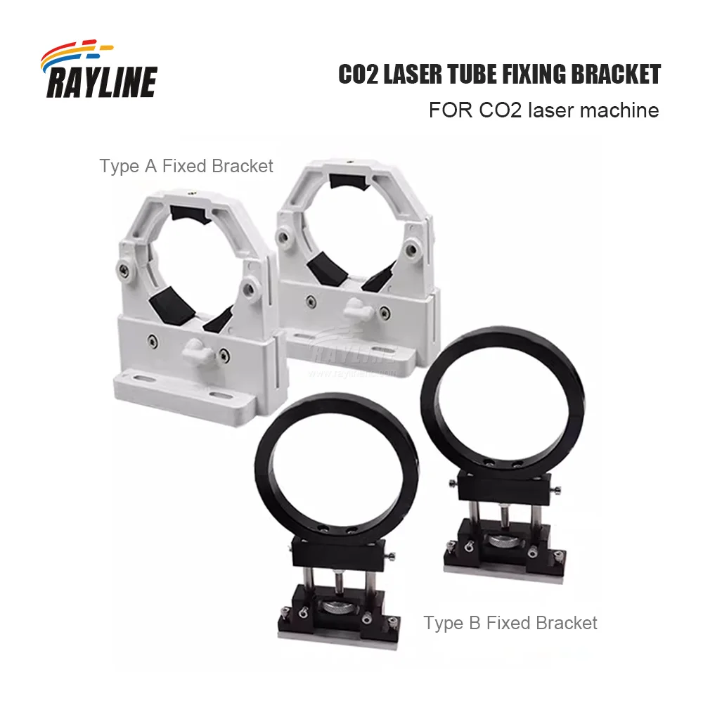 Rayline Co2 Suporte de Tubo Laser Montagem de Plástico Flexível 5080 mm para 50180w Máquina de Corte de Gravação a Laser tipo a Tipob