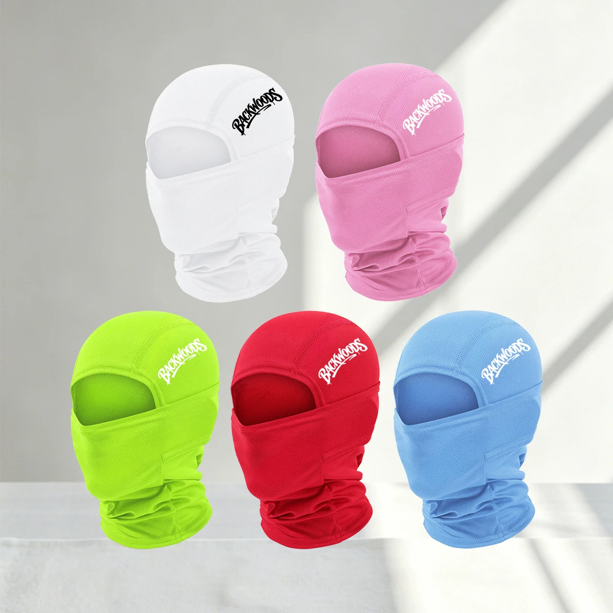Masque cagoule imprimé lettres en bois dur (1/2/3/4/5 pièces), respirant, en maille, séchage rapide, couvrant tout le visage et le cou, cagoule unisexe style urbain