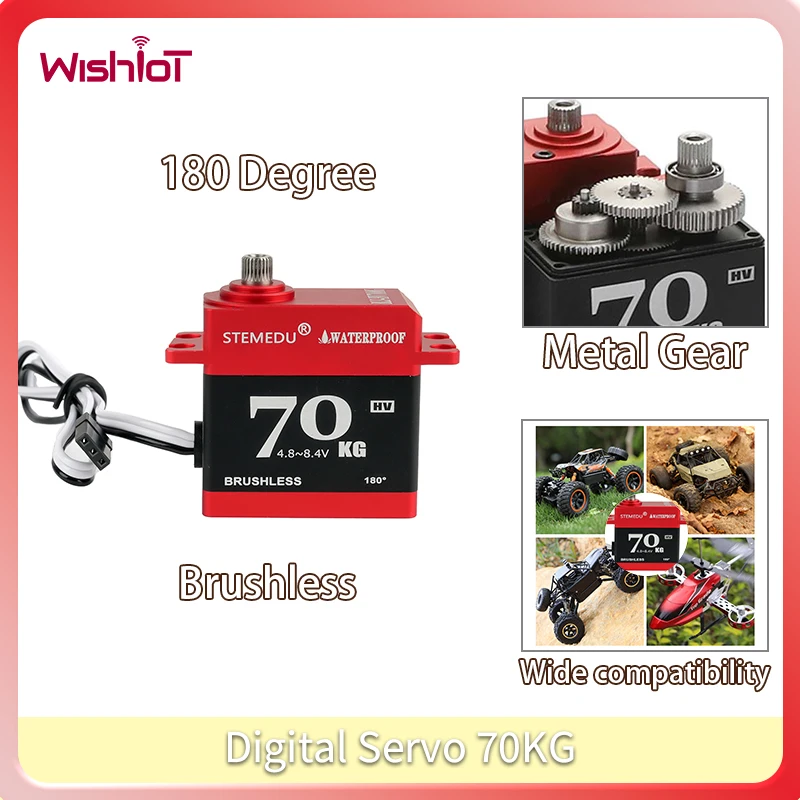 70 كجم أجهزة رقمية الصلب والعتاد فرش السيارات 180 درجة زاوية يمكن التحكم فيها BLS-HV70MG لسيارات RC الروبوتات الزاحف لتقوم بها بنفسك اللعب #1