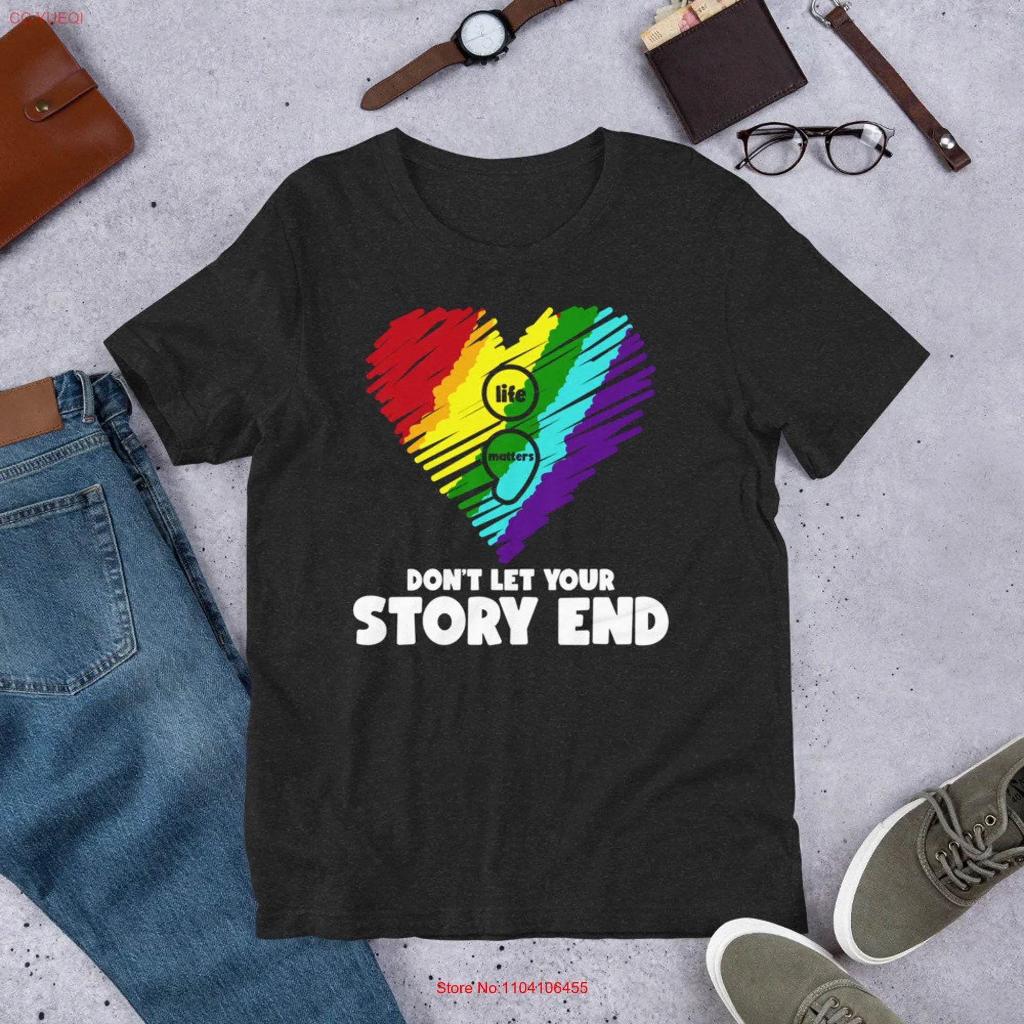 Life Matters Don't Let Your Story End Stress Awareness T shirt long or short sleeves