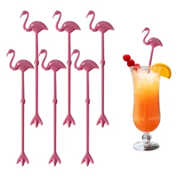 Plastic Cocktail Muddler Night-club Drink Wine Decor Cocktail Swizzle Sticks Flamingo Wine Stirrer Coffee Puddler Party Supplies