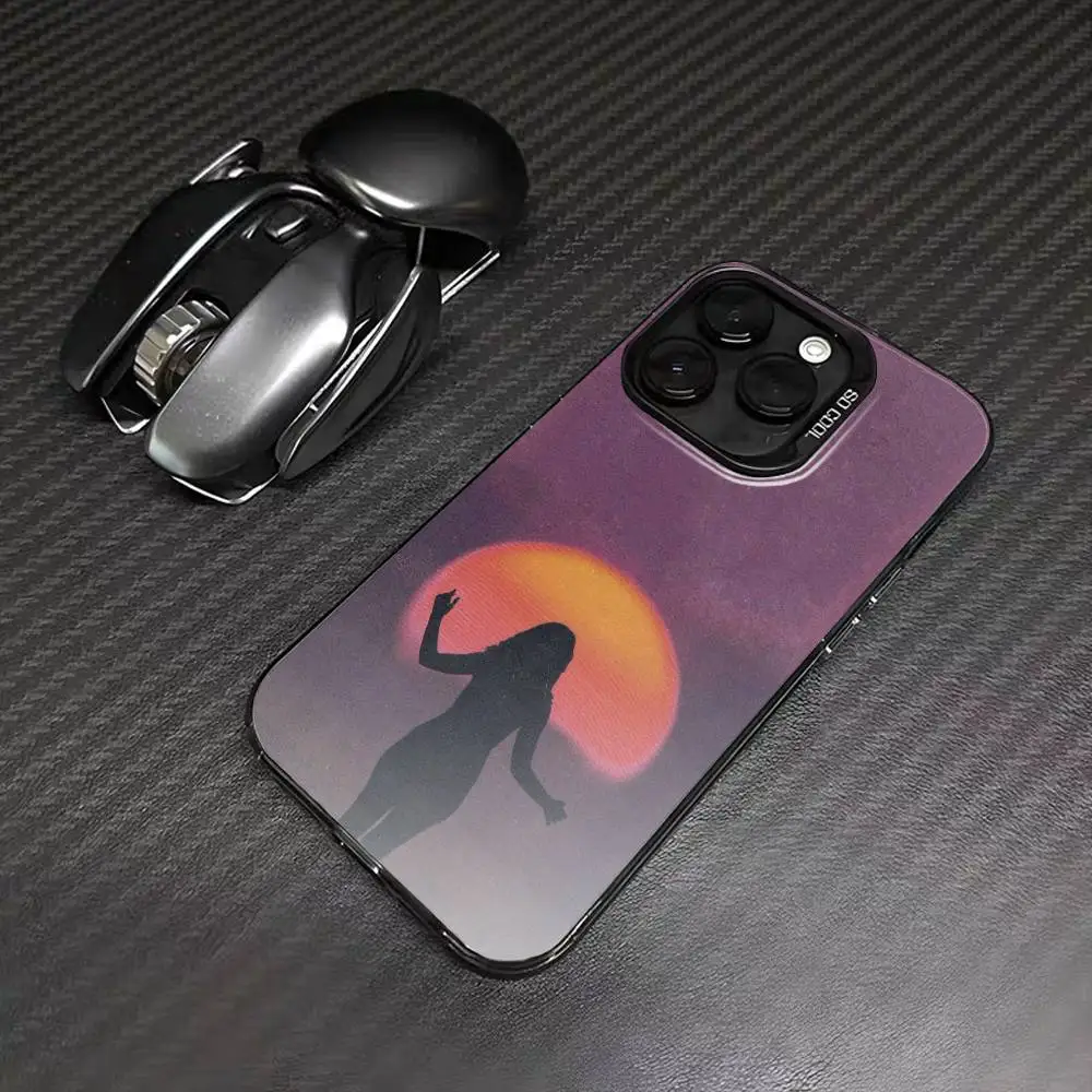 حافظة هاتف Singer L-Lorde V-Virgin لهاتف iPhone 16,15,14,13,12,17,Pro,MAX غطاء أسود غير لامع مقاوم للصدمات