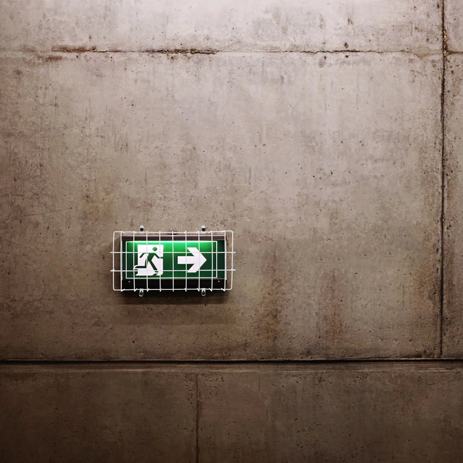 علامة الخروج الغطاء الواقي جدار فولاذي مقاوم للصدأ جبل سلك الطوارئ الحرس لمؤشر ضوء سينما مول استخدام غطاء معدني