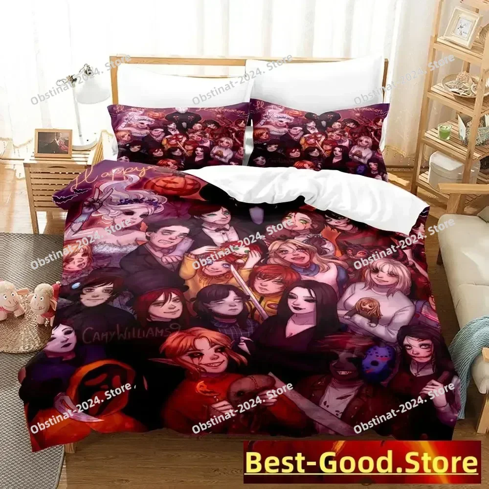 

3D Jeff and Jane Creepypasta Bedding Set Single Twin Full Queen King Size Bed Set Adult Kid Bedroom Duvetcover Sets Anime