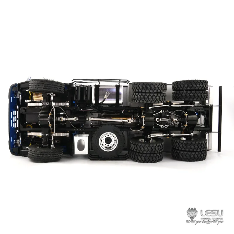 1/14 Simulation LESU truck 6X6 high torque hydraulic dump truck Chinese wind metal dump truck model