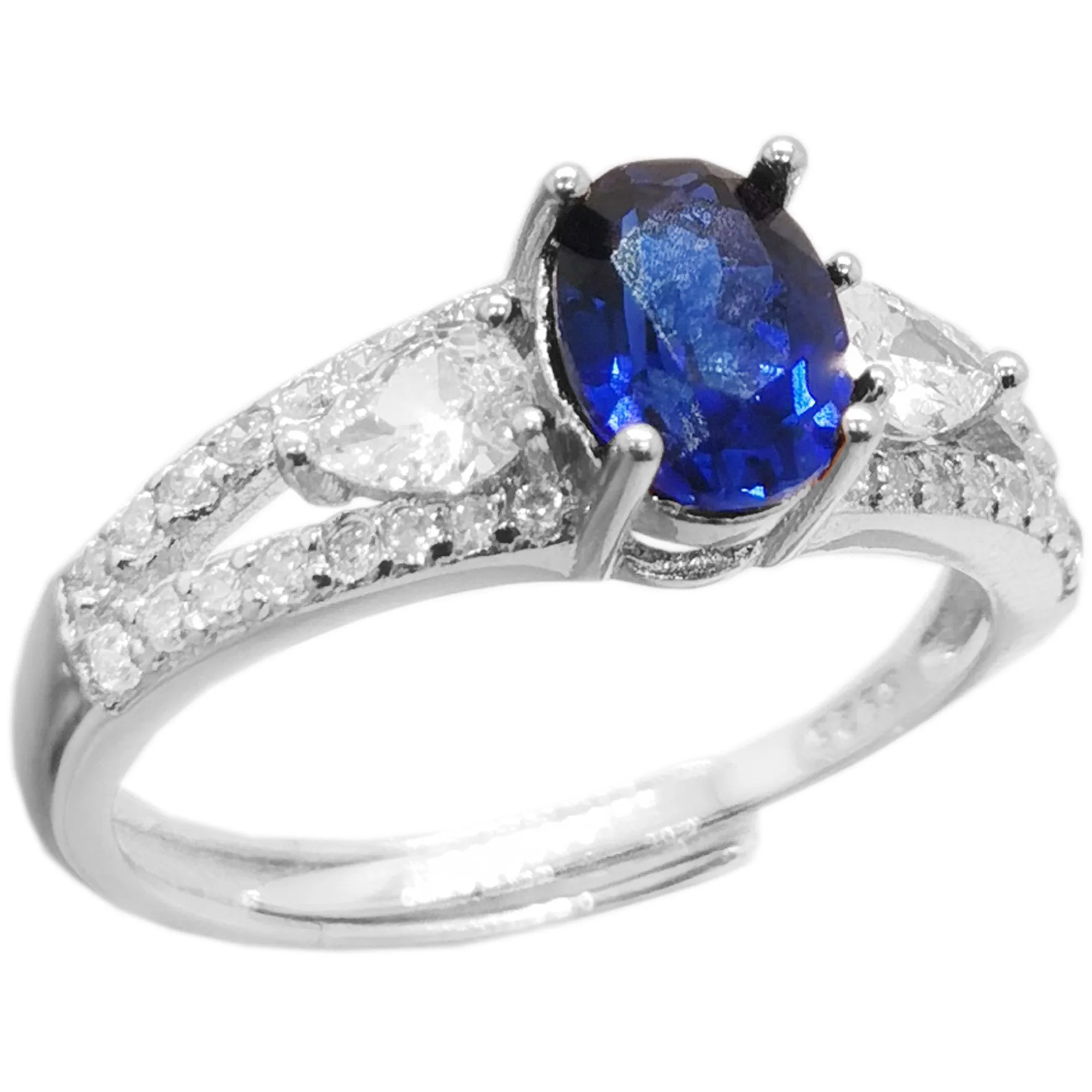 

Man Made Sapphire Ring 5mm*7mm VVS Grade Royal Blue Man Made Sapphire Silver Ring 18K Gold Plating 925 Silver Jewelry