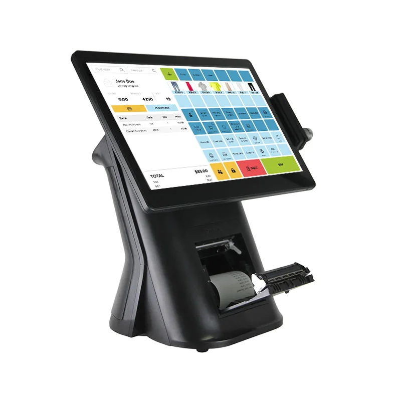 Terminal Pos Android Compre un precio de la máquina Pos electrónica de la caja registradora con impresora de 58 mm y 80 mm