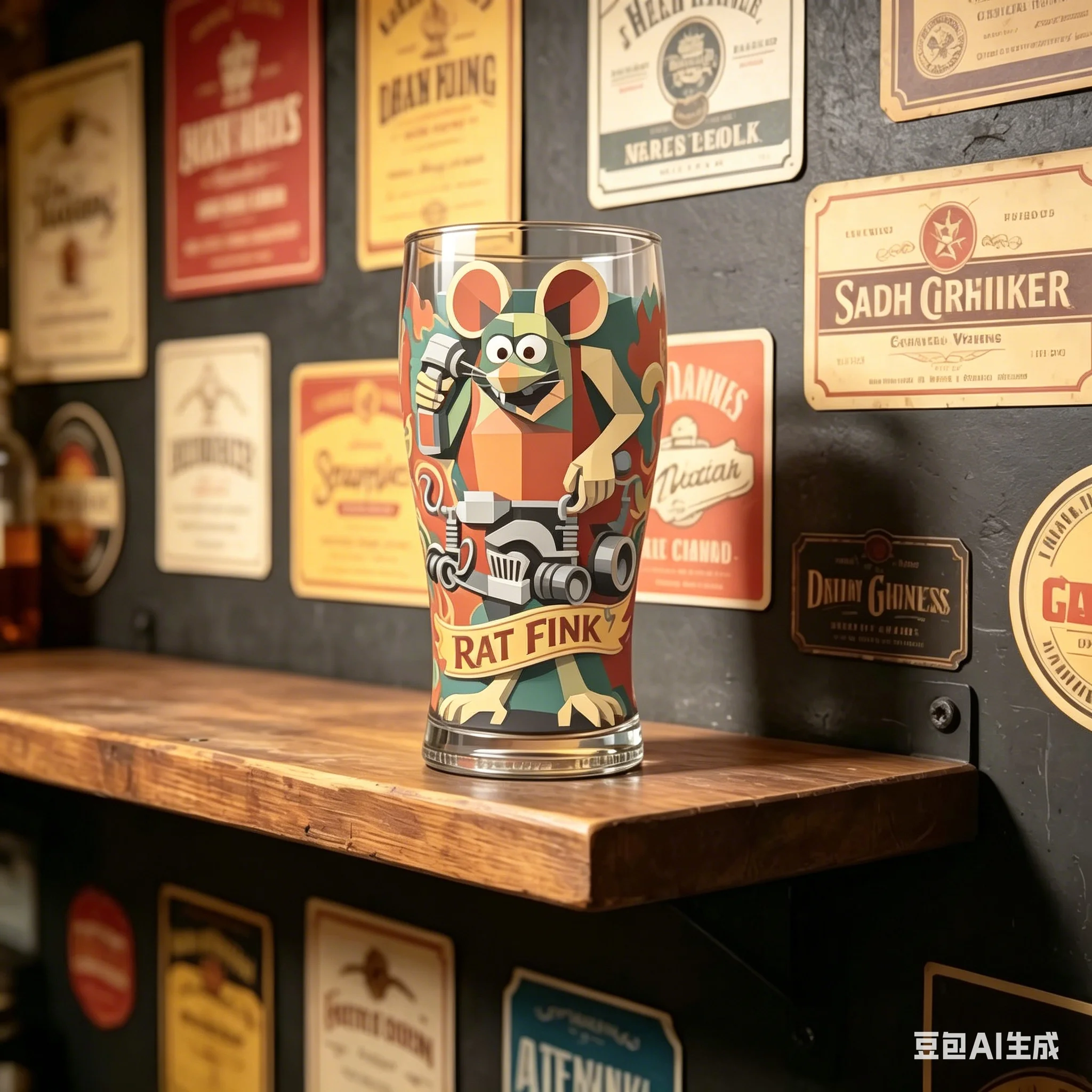 Vaso de Cerveza Rat Fink, Estilo Punk Rock Hot Rod, Colección de Vasos para Bar y Fiestas, Adornos