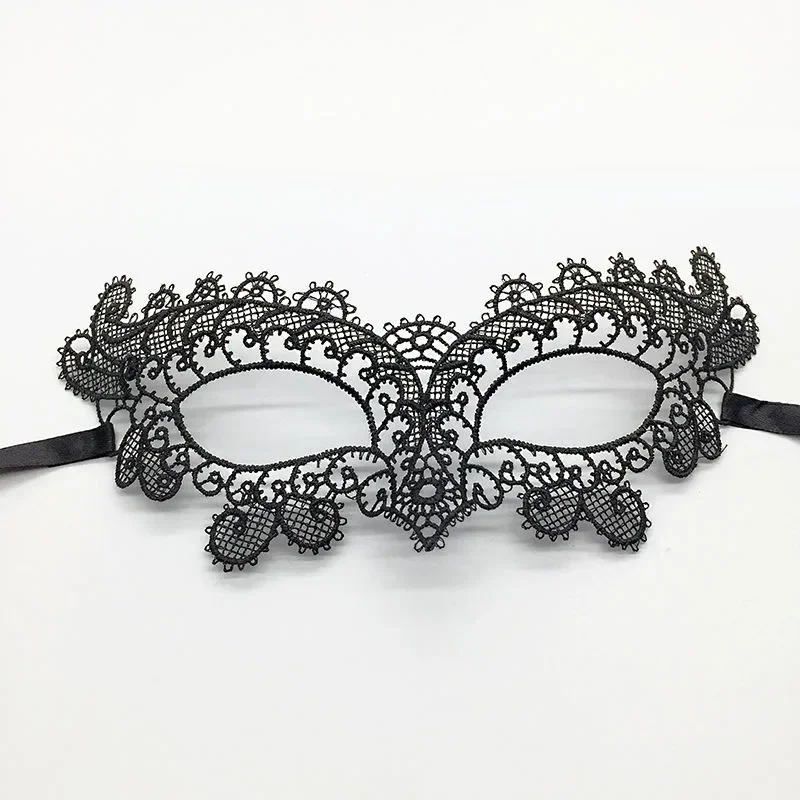 Shaped Sexy Women's Lace Eye Mask for Carnival Halloween Masquerade Animal Half Face Party Mask Cosplay Festive Supplies Black