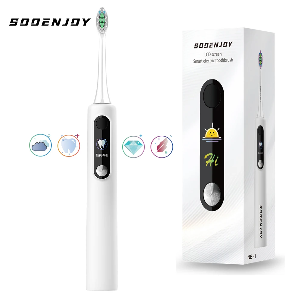 

SOOENJOY Smart LCD Screen Sonic Electric Toothbrush NB-1 DIY Mode Cleaner Adult Automatic IPX7 Waterproof Teethbrush