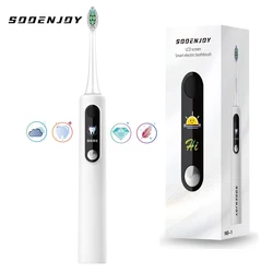 SOOENJOY Smart LCD Screen spazzolino elettrico sonico NB-1 detergente modalità fai da te adulto automatico IPX7 spazzolino da denti impermeabile