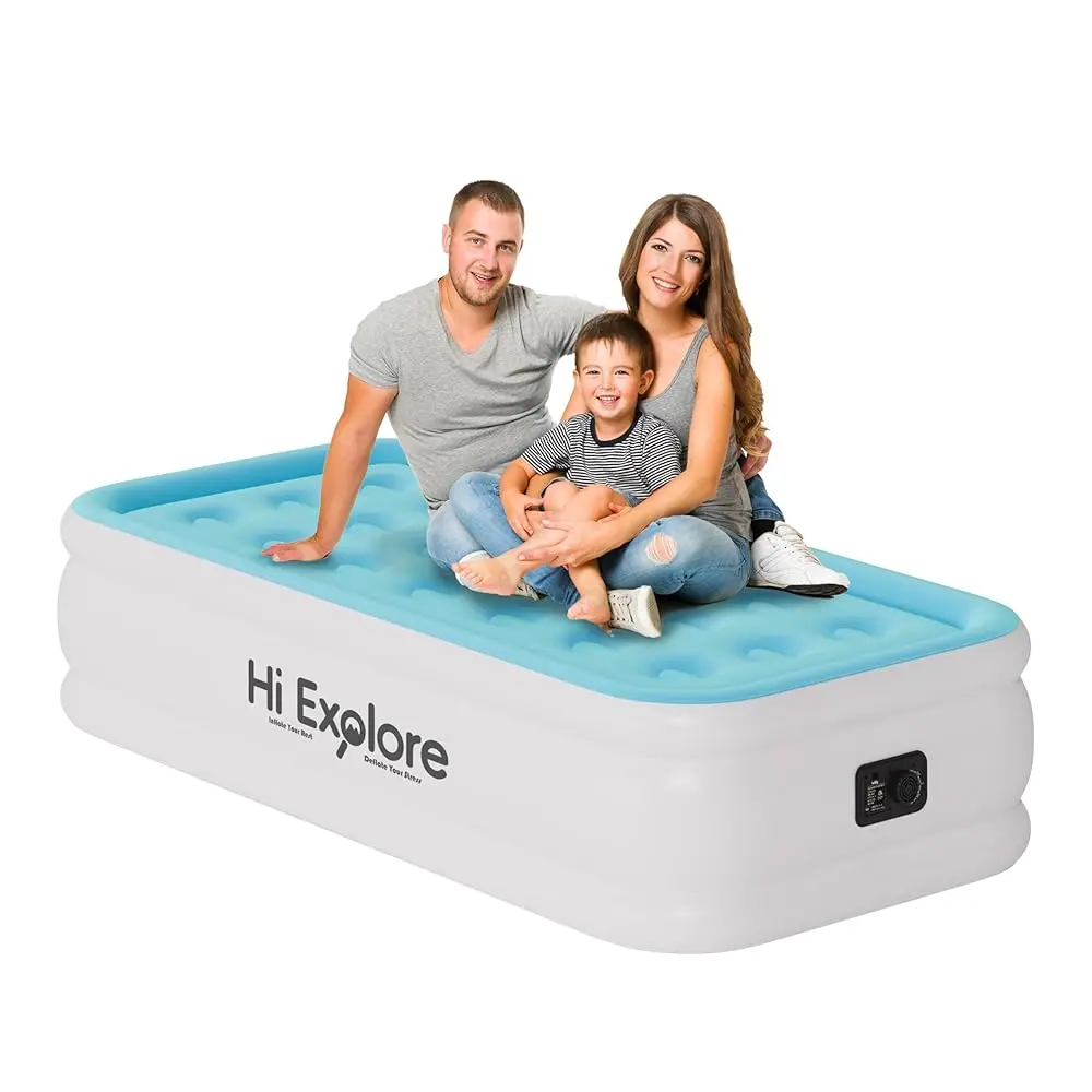 

Air Mattr Twin With Built In Pump Raised, Comfort Plush Self Inflating Mattress, Inflatable Blow Up Mattress, Portable Airbed