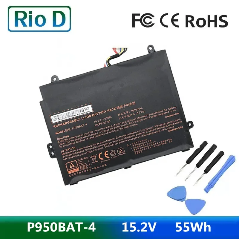 

6-87-P950S-52B01 P950BAT-4 Laptop Battery For Clevo P955EP6 P950KP6 P957HR Sager NP8953 NP8955 NP8952 NP8950