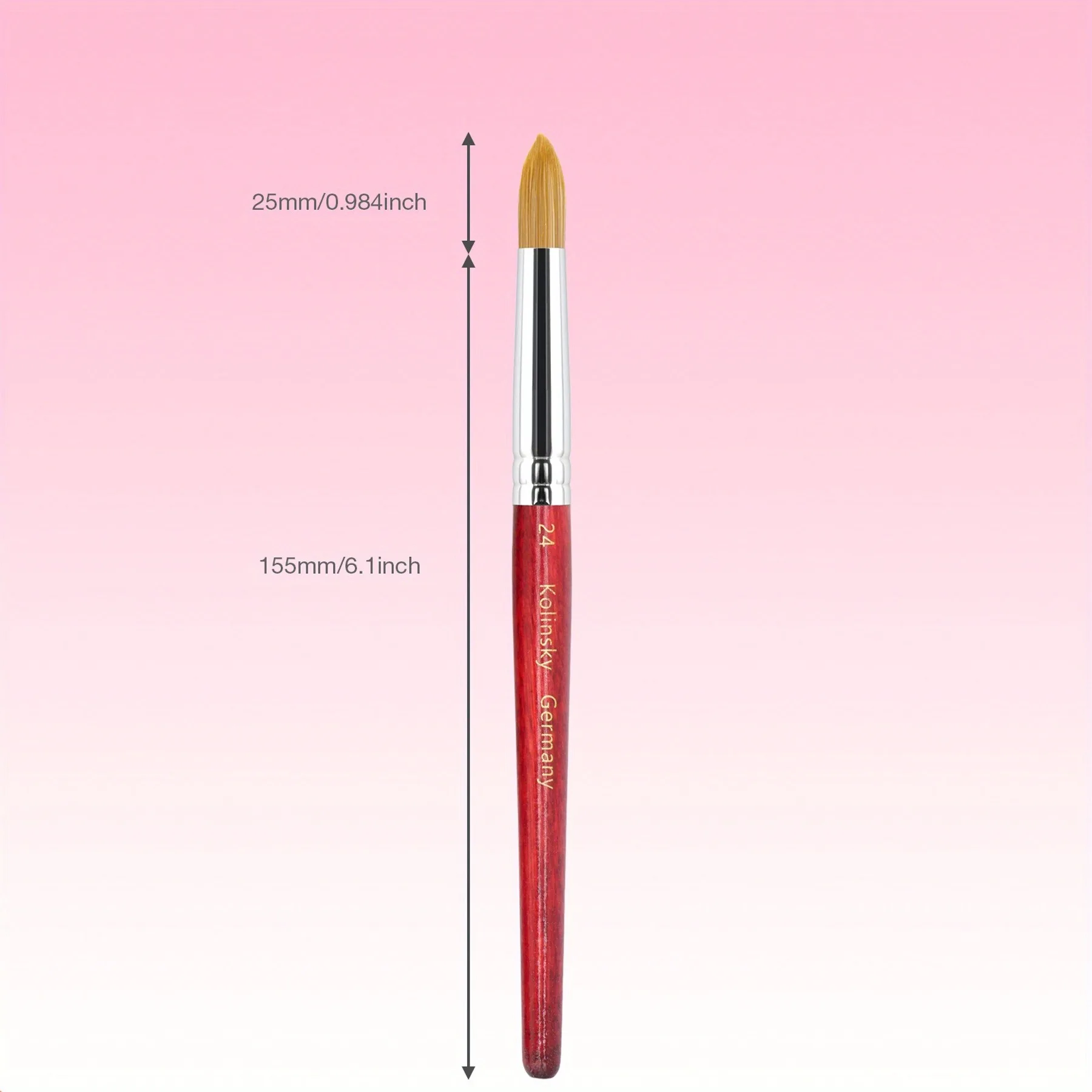 Pincel de visón para decoración de uñas, mango de madera, herramientas de dibujo para manicura, pinceles de pintura con puntos acrílicos, 1 ud.